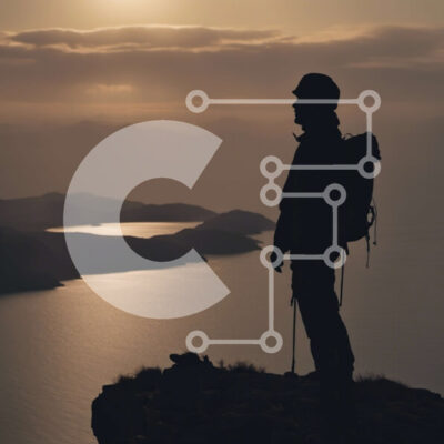 Intra Συλλεκτικό Ξύλινο Παζλ Plywood 4mm - Άτομο που στέκεται στο Rocky Cliff με θέα στο υδάτινο σώμα κατά τη διάρκεια του ηλιοβασιλέματος Σε Ξύλινο Κουτί - Διαστάσεις: 10x10 cm – 25 κομμάτια - Image 1