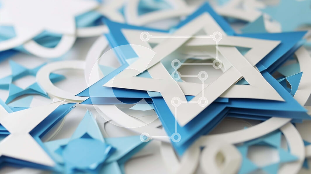 Intra Συλλεκτικό Ξύλινο Παζλ Plywood  4mm - Μπλε και άσπρα χάρτινα κοψίματα σε σχήμα αστεριού Σε Ξύλινο Κουτί - Διαστάσεις Puzzle: 10x10 cm – 25 κομμάτια