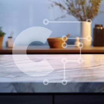 Intra Συλλεκτικό Ξύλινο Παζλ Plywood  4mm - Μαρμάρινος πάγκος κουζίνας με φρέσκα λουλούδια Σε Ξύλινο Κουτί - Διαστάσεις Puzzle: 10x10 cm – 25 κομμάτια - Image 1