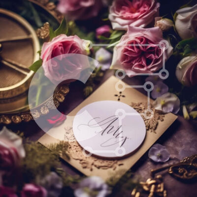 Intra Συλλεκτικό Ξύλινο Παζλ Plywood  4mm - Κοντινή λήψη ενός vintage ρολογιού τσέπης σε ένα τραπέζι με ροζ τριαντάφυλλα στο φόντο Σε Ξύλινο Κουτί - Διαστάσεις: 10x10 cm – 25 κομμάτια - Image 1