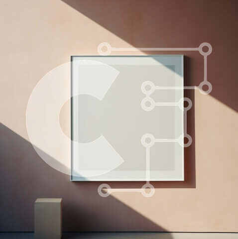 Intra Συλλεκτικό Ξύλινο Παζλ Plywood  4mm - Κενό λευκό πλαίσιο που κρέμεται σε ροζ τοίχο σε φωτεινό δωμάτιο Σε Ξύλινο Κουτί - Διαστάσεις Puzzle: 10x10 cm – 25 κομμάτια - Image 1