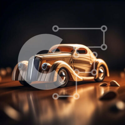 Intra Συλλεκτικό Ξύλινο Παζλ Plywood 4mm - Κομψό και λαμπερό Vintage αυτοκίνητο στην οθόνη Σε Ξύλινο Κουτί - Διαστάσεις Puzzle: 10x10 cm – 25 κομμάτια - Image 1