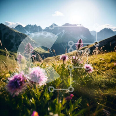 Intra Συλλεκτικό Ξύλινο Παζλ Plywood 4mm - Όμορφο χωράφι με αγριολούλουδα στις ελβετικές Άλπεις Σε Ξύλινο Κουτί - Διαστάσεις Puzzle: 10x10 cm – 25 κομμάτια - Image 1