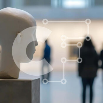 Intra Συλλεκτικό Ξύλινο Παζλ Plywood  4mm - Γλυπτό White Head σε Πινακοθήκη ή Μουσείο με επισκέπτες Σε Ξύλινο Κουτί - Διαστάσεις Puzzle: 10x10 cm – 25 κομμάτια - Image 1