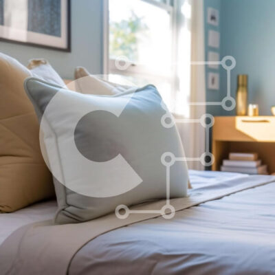 Intra Συλλεκτικό Ξύλινο Παζλ Plywood  4mm - Άνετο μπλε υπνοδωμάτιο με κρεβάτι, παράθυρο και γραφείο Σε Ξύλινο Κουτί - Διαστάσεις Puzzle: 10x10 cm – 25 κομμάτια - Image 1