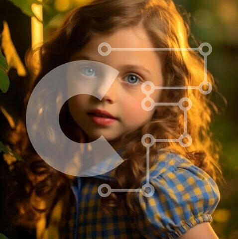 Intra Συλλεκτικό Ξύλινο Παζλ Plywood 4mm - Νεαρό κορίτσι που στέκεται μπροστά από το δέντρο φορώντας καρό φόρεμα Σε Ξύλινο Κουτί - Διαστάσεις Puzzle: 10x10 cm – 25 κομμάτια - Image 1