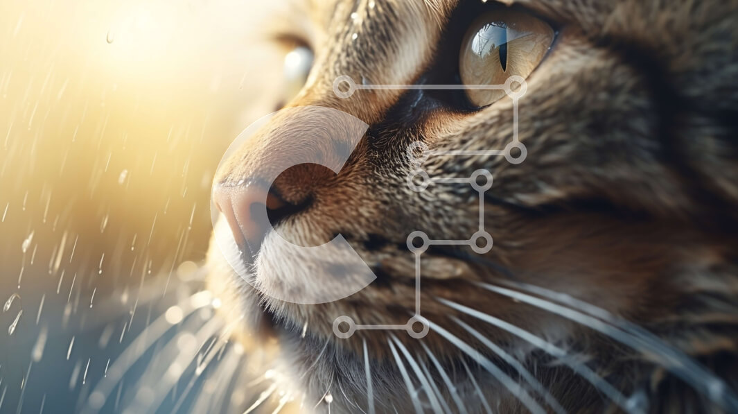 Intra Συλλεκτικό Ξύλινο Παζλ Plywood  4mm - Περίεργη γάτα που κοιτάζει τη βροχή Σε Ξύλινο Κουτί - Διαστάσεις: 10x10 cm – 25 κομμάτια