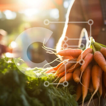 Intra Συλλεκτικό Ξύλινο Παζλ Plywood  4mm - Πρόσωπο στην υπαίθρια αγορά με τα λαχανικά στην οθόνη Σε Ξύλινο Κουτί - Διαστάσεις Puzzle: 10x10 cm – 25 κομμάτια - Image 1