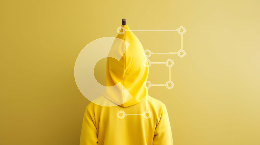 Intra Συλλεκτικό Ξύλινο Παζλ Plywood  4mm - Άτομο με πορτοκαλί κοστούμι μπανάνας που στέκεται μπροστά από τον κίτρινο τοίχο Σε Ξύλινο Κουτί - Διαστάσεις Puzzle: 10x10 cm – 25 κομμάτια