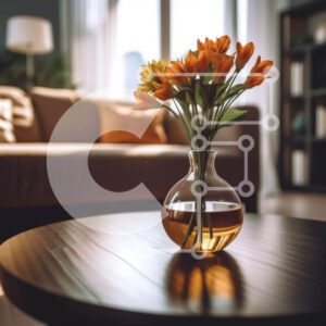 Intra Συλλεκτικό Ξύλινο Παζλ Plywood  4mm - Όμορφη εικόνα με πορτοκαλί τουλίπες σε βάζο Σε Ξύλινο Κουτί - Διαστάσεις Puzzle: 10x10 cm – 25 κομμάτια - Image 1