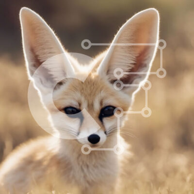 Intra Συλλεκτικό Ξύλινο Παζλ Plywood  4mm - Νεαρή αλεπού Fennec στην έρημο Σε Ξύλινο Κουτί - Διαστάσεις: 10x10 cm – 25 κομμάτια - Image 1