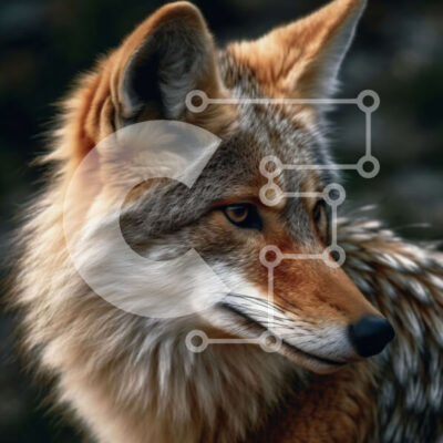 Intra Συλλεκτικό Ξύλινο Παζλ Plywood  4mm - Κοντινή εικόνα μιας όμορφης αλεπούς με κοκκινοκαφέ παλτό Σε Ξύλινο Κουτί - Διαστάσεις: 10x10 cm – 25 κομμάτια - Image 1