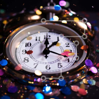 Intra Συλλεκτικό Ξύλινο Παζλ Plywood  4mm - Ξυπνητήρι με πολύχρωμα κομφετί Σε Ξύλινο Κουτί - Διαστάσεις Puzzle: 10x10 cm – 25 κομμάτια - Image 1