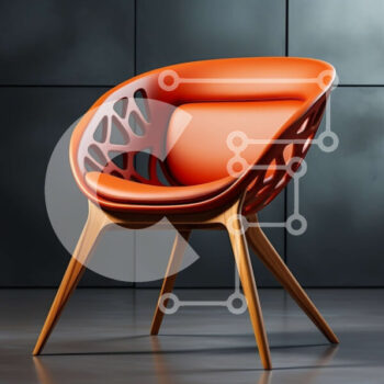 Intra Συλλεκτικό Ξύλινο Παζλ Plywood  4mm - Μοντέρνα Πορτοκαλί Καρέκλα με Μοναδικό Σχέδιο Σε Ξύλινο Κουτί - Διαστάσεις Puzzle: 10x10 cm – 25 κομμάτια - Image 1