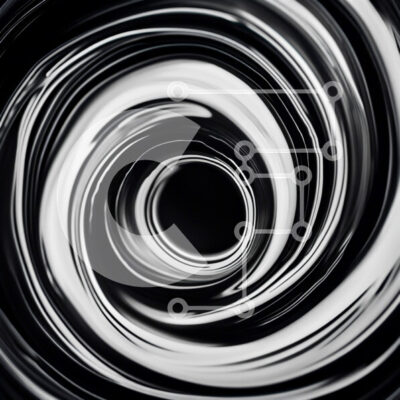 Intra Συλλεκτικό Ξύλινο Παζλ Plywood  4mm - Εκπληκτικό ασπρόμαυρο σπειροειδές μοτίβο με δυναμική κίνηση στροβιλισμού Σε Ξύλινο Κουτί - Διαστάσεις Puzzle: 10x10 cm – 25 κομμάτια - Image 1