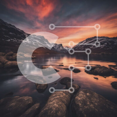 Intra Συλλεκτικό Ξύλινο Παζλ Plywood  4mm - Γαλήνιο ορεινό τοπίο με χιονισμένες κορυφές και ζωντανό ουρανό Σε Ξύλινο Κουτί - Διαστάσεις: 10x10 cm – 25 κομμάτια - Image 1