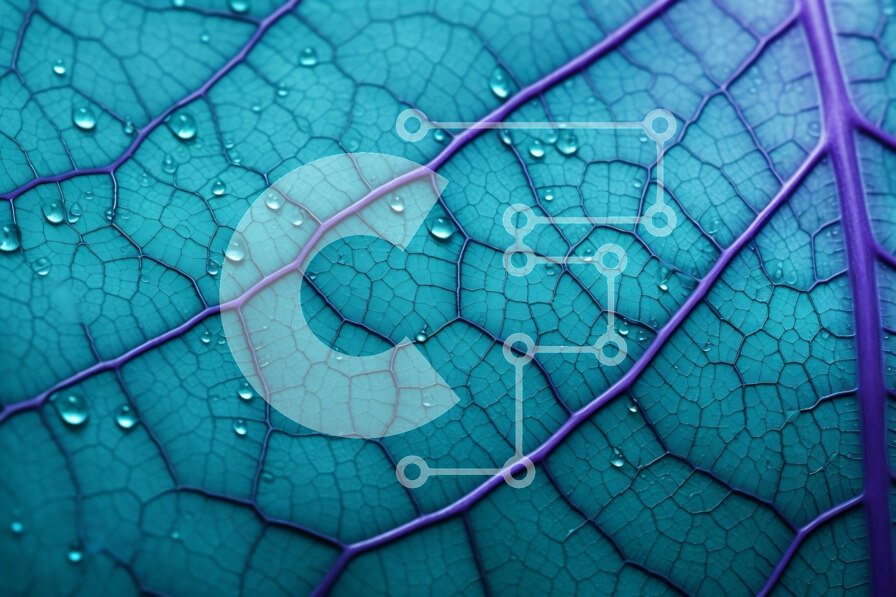 Intra Συλλεκτικό Ξύλινο Παζλ Plywood  4mm - Κοντινό πλάνο ενός μπλε φύλλου με σταγονίδια νερού Σε Ξύλινο Κουτί - Διαστάσεις: 10x10 cm – 25 κομμάτια