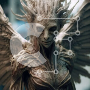 Intra Συλλεκτικό Ξύλινο Παζλ Plywood  4mm - Εκπληκτική εικόνα μιας γυναίκας με φτερωτά φτερά Σε Ξύλινο Κουτί - Διαστάσεις Puzzle: 10x10 cm – 25 κομμάτια