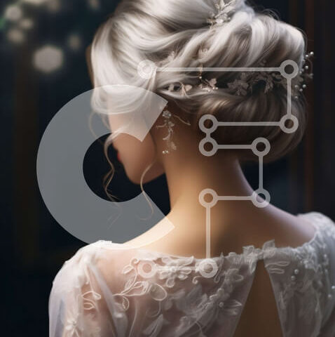 Intra Συλλεκτικό Ξύλινο Παζλ Plywood 4mm - Όμορφη νύφη που στέκεται μπροστά από ένα παράθυρο με θέα στον νυχτερινό ουρανό Σε Ξύλινο Κουτί - Διαστάσεις Puzzle: 10x10 cm – 25 κομμάτια - Image 1