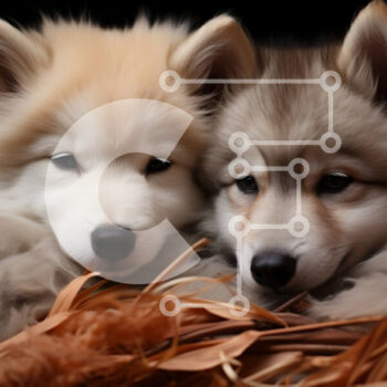 Intra Συλλεκτικό Ξύλινο Παζλ Plywood  4mm - Αξιολάτρευτα κουτάβια γεροδεμένα Σιβηρίας σε φθινοπωρινά φύλλα Σε Ξύλινο Κουτί - Διαστάσεις: 10x10 cm – 25 κομμάτια - Image 1