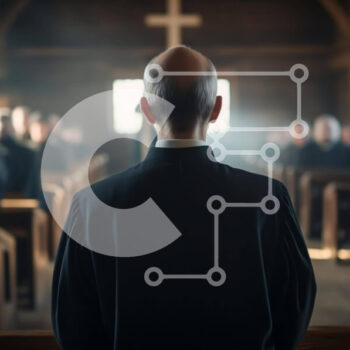 Intra Συλλεκτικό Ξύλινο Παζλ Plywood  4mm - Ιερέας σε μια άδεια εκκλησία Σε Ξύλινο Κουτί - Διαστάσεις Puzzle: 10x10 cm – 25 κομμάτια - Image 1