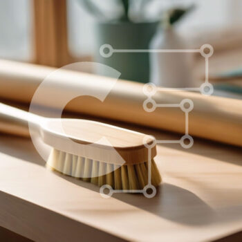 Intra Συλλεκτικό Ξύλινο Παζλ Plywood  4mm - Ξύλινη βούρτσα που στηρίζεται σε ράφι στο εσωτερικό Σε Ξύλινο Κουτί - Διαστάσεις Puzzle: 10x10 cm – 25 κομμάτια - Image 1