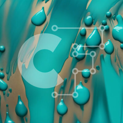 Intra Συλλεκτικό Ξύλινο Παζλ Plywood  4mm - Αφηρημένη ζωγραφική με μπλε και χρυσά χρώματα και σταγονίδια νερού Σε Ξύλινο Κουτί - Διαστάσεις Puzzle: 10x10 cm – 25 κομμάτια - Image 1