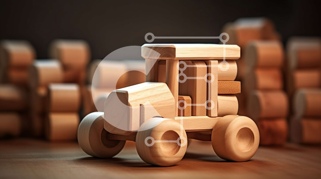 Intra Συλλεκτικό Ξύλινο Παζλ Plywood 4mm - Ξύλινο αυτοκίνητο παιχνιδιών και στοίβα μπλοκ στο τραπέζι Σε Ξύλινο Κουτί - Διαστάσεις: 10x10 cm – 25 κομμάτια - Image 1
