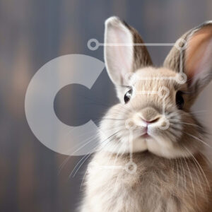 Intra Συλλεκτικό Ξύλινο Παζλ Plywood  4mm - Αξιολάτρευτη εικόνα ενός περίεργου κουνελιού σε μια ξύλινη επιφάνεια Σε Ξύλινο Κουτί - Διαστάσεις: 10x10 cm – 25 κομμάτια