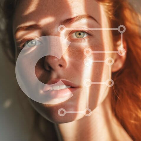 Intra Συλλεκτικό Ξύλινο Παζλ Plywood 4mm - Πορτρέτο μιας γυναίκας με λαμπερή επιδερμίδα και κόκκινα μαλλιά Σε Ξύλινο Κουτί - Διαστάσεις Puzzle: 10x10 cm – 25 κομμάτια - Image 1