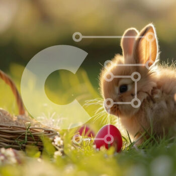 Intra Συλλεκτικό Ξύλινο Παζλ Plywood  4mm - Αξιολάτρευτο πασχαλινό λαγουδάκι με πασχαλινά αυγά Σε Ξύλινο Κουτί - Διαστάσεις: 10x10 cm – 25 κομμάτια - Image 1