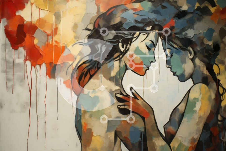 Intra Συλλεκτικό Ξύλινο Παζλ Plywood  4mm - Όμορφη εικόνα δύο γυναικών που αγκαλιάζονται με στοργή Σε Ξύλινο Κουτί - Διαστάσεις Puzzle: 10x10 cm – 25 κομμάτια