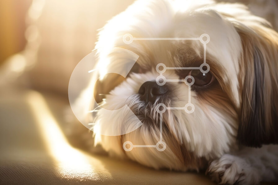 Intra Συλλεκτικό Ξύλινο Παζλ Plywood  4mm - Σκύλος Shih Tzu σε έναν ηλιόλουστο καναπέ Σε Ξύλινο Κουτί - Διαστάσεις: 10x10 cm – 25 κομμάτια