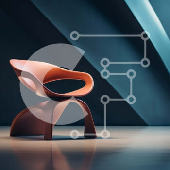 Intra Συλλεκτικό Ξύλινο Παζλ Plywood  4mm - Μοντέρνα πορτοκαλί καρέκλα σε ένα σκοτεινό δωμάτιο με έντονο φως Σε Ξύλινο Κουτί - Διαστάσεις Puzzle: 10x10 cm – 25 κομμάτια - Image 1