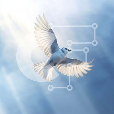 Intra Συλλεκτικό Ξύλινο Παζλ Plywood  4mm - Όμορφη εικόνα ενός λευκού περιστεριού εν πτήσει Σε Ξύλινο Κουτί - Διαστάσεις: 10x10 cm – 25 κομμάτια - Image 1