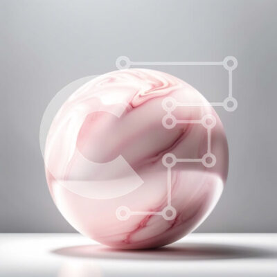 Intra Συλλεκτικό Ξύλινο Παζλ Plywood  4mm - Όμορφη εικόνα της ροζ μαρμάρινης μπάλας σε μια λευκή επιφάνεια Σε Ξύλινο Κουτί - Διαστάσεις: 10x10 cm – 25 κομμάτια - Image 1