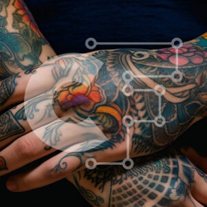 Intra Συλλεκτικό Ξύλινο Παζλ Plywood  4mm - Πολύχρωμα σχέδια τατουάζ στα χέρια Σε Ξύλινο Κουτί - Διαστάσεις Puzzle: 10x10 cm – 25 κομμάτια