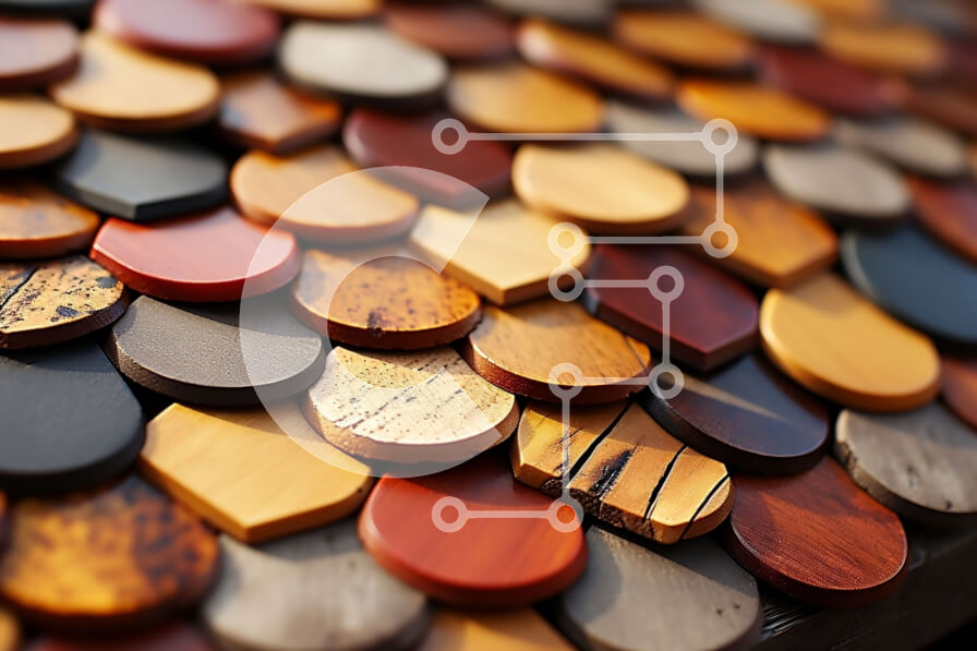 Intra Συλλεκτικό Ξύλινο Παζλ Plywood  4mm - Όμορφη κινηματογράφηση σε πρώτο πλάνο ξύλινης στέγης με διάφορες αποχρώσεις του καφέ Σε Ξύλινο Κουτί - Διαστάσεις Puzzle: 10x10 cm – 25 κομμάτια