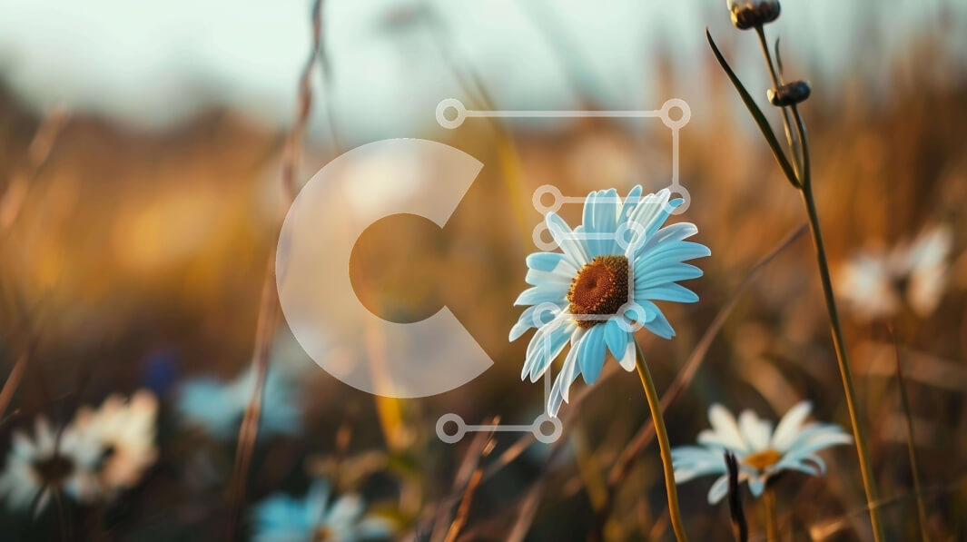 Intra Συλλεκτικό Ξύλινο Παζλ Plywood  4mm - Μονό λευκό λουλούδι μαργαρίτας σε ανοιχτό χωράφι με ψηλά χόρτα Σε Ξύλινο Κουτί - Διαστάσεις: 10x10 cm – 25 κομμάτια