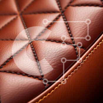 Intra Συλλεκτικό Ξύλινο Παζλ Plywood  4mm - Πολυτελές και εκλεπτυσμένο καφέ δερμάτινο κάθισμα με γεωμετρικό σχέδιο Σε Ξύλινο Κουτί - Διαστάσεις Puzzle: 10x10 cm – 25 κομμάτια - Image 1