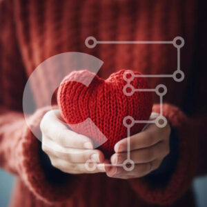 Intra Συλλεκτικό Ξύλινο Παζλ Plywood  4mm - Γυναίκα που κρατά τη διακοσμημένη κόκκινη καρδιά με φροντίδα και στοργή Σε Ξύλινο Κουτί - Διαστάσεις Puzzle: 10x10 cm – 25 κομμάτια