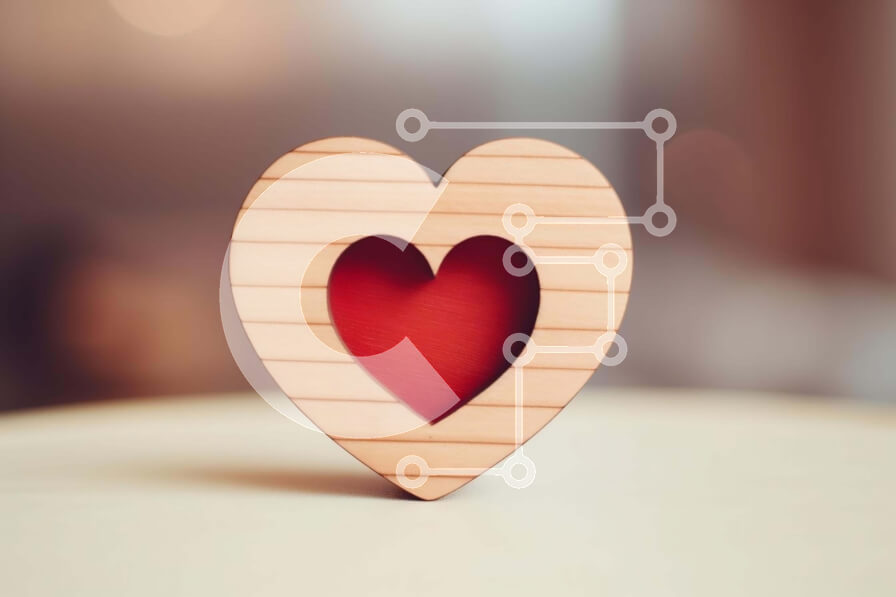 Intra Συλλεκτικό Ξύλινο Παζλ Plywood  4mm - Ξύλινο στολίδι σε σχήμα καρδιάς στο τραπέζι Σε Ξύλινο Κουτί - Διαστάσεις: 10x10 cm – 25 κομμάτια