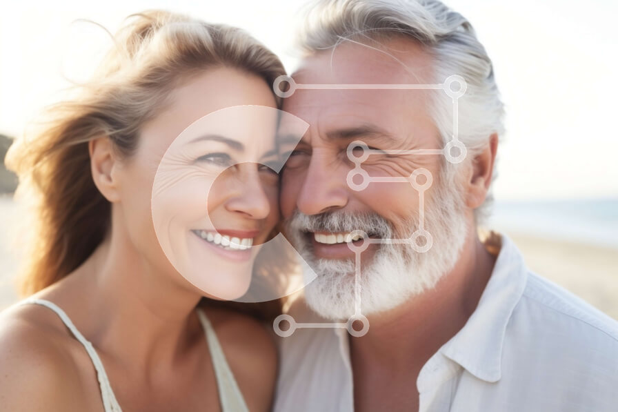 Intra Συλλεκτικό Ξύλινο Παζλ Plywood  4mm - Ευτυχισμένο ηλικιωμένο ζευγάρι που απολαμβάνει χρόνο στην παραλία Σε Ξύλινο Κουτί - Διαστάσεις Puzzle: 10x10 cm – 25 κομμάτια