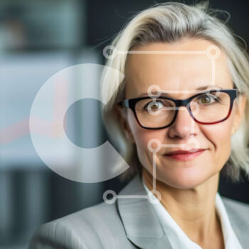 Intra Συλλεκτικό Ξύλινο Παζλ Plywood  4mm - Σοβαρή επιχειρηματίας με επαγγελματικό κοστούμι και γυαλιά Σε Ξύλινο Κουτί - Διαστάσεις Puzzle: 10x10 cm – 25 κομμάτια - Image 1