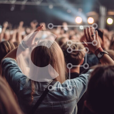 Intra Συλλεκτικό Ξύλινο Παζλ Plywood  4mm - Συναρπαστική εικόνα ενός πλήθους σε ένα μουσικό φεστιβάλ Σε Ξύλινο Κουτί - Διαστάσεις Puzzle: 10x10 cm – 25 κομμάτια - Image 1