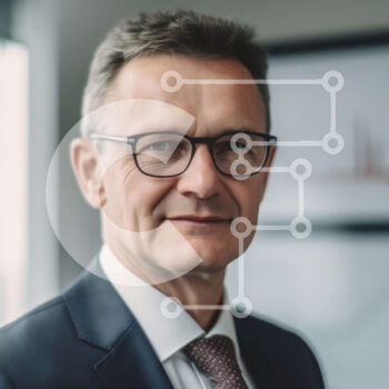 Intra Συλλεκτικό Ξύλινο Παζλ Plywood  4mm - Σοβαρός επιχειρηματίας που αναλύει γραφήματα μπροστά από το παράθυρο Σε Ξύλινο Κουτί - Διαστάσεις Puzzle: 10x10 cm – 25 κομμάτια - Image 1