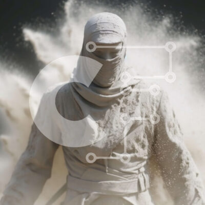 Intra Συλλεκτικό Ξύλινο Παζλ Plywood 4mm - Άγαλμα σε μια έρημο με αμμοθύελλα Σε Ξύλινο Κουτί - Διαστάσεις Puzzle: 10x10 cm – 25 κομμάτια - Image 1