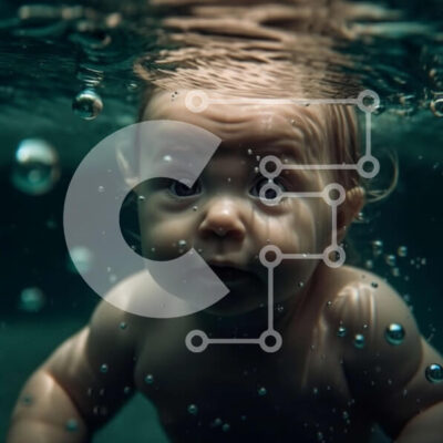 Intra Συλλεκτικό Ξύλινο Παζλ Plywood  4mm - Αξιολάτρευτη εικόνα ενός μωρού που κολυμπά με φυσαλίδες Σε Ξύλινο Κουτί - Διαστάσεις Puzzle: 10x10 cm – 25 κομμάτια - Image 1