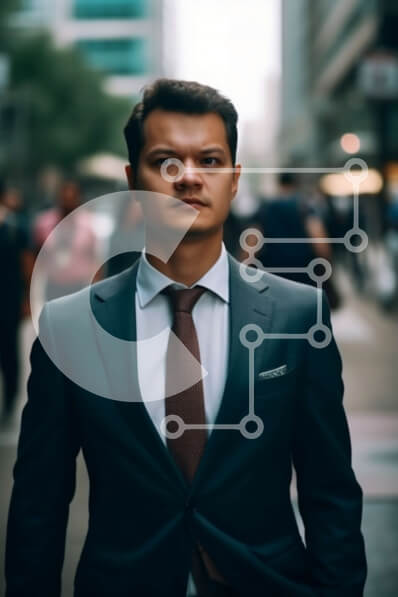 Intra Συλλεκτικό Ξύλινο Παζλ Plywood  4mm - Επαγγελματίας επιχειρηματίας στην πολυσύχναστη οδό της πόλης Σε Ξύλινο Κουτί - Διαστάσεις Puzzle: 10x10 cm – 25 κομμάτια