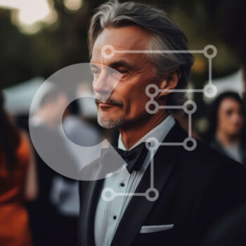 Intra Συλλεκτικό Ξύλινο Παζλ Plywood  4mm - Deep in Thought: Man in Tuxedo σε επίσημη εκδήλωση Σε Ξύλινο Κουτί - Διαστάσεις Puzzle: 10x10 cm – 25 κομμάτια - Image 1